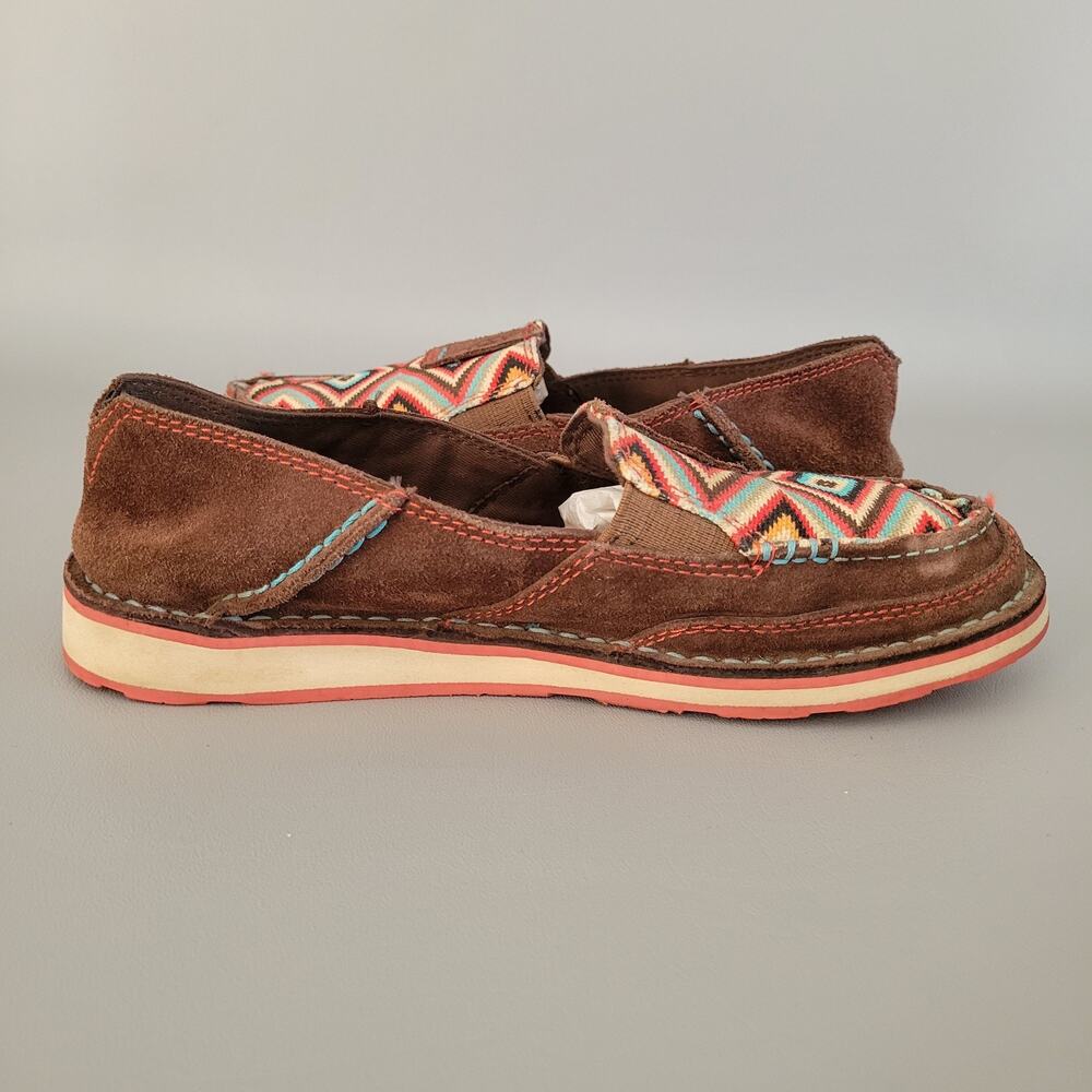 Ariat Ladies Cruiser Brown Moc Toe Loafers Shoes Southwest Aztec Print 6B - Picture 3 of 10